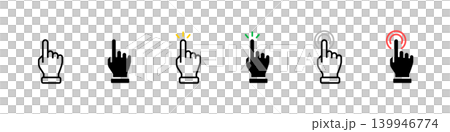 Tap/click finger icon set (color) 139946774