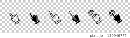 Tap/click finger icon set Tap/click finger icon set 139946775