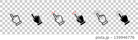 Tap/click finger icon set Tap/click finger icon set 139946776