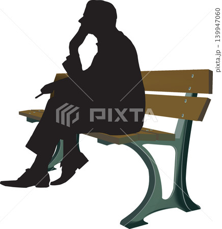 Businessman relaxing and thinking on bench with cigarette 139947060
