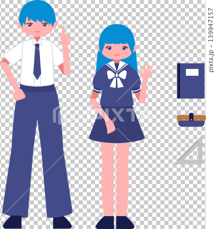 Student full-body illustration Student full-body illustration 139947157