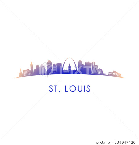 St.Louis skyline silhouette.  139947420