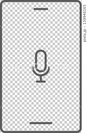 Microphone icon on smartphone screen Microphone icon on smartphone screen 139948165