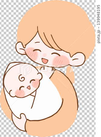 A smiling mother and baby A smiling mother and baby 139948195