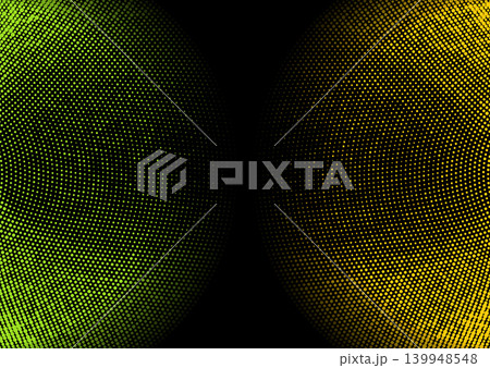 Green orange minimal geometric halftone dots circular pattern, abstract background Green orange minimal geometric halftone dots circular pattern, abstract background 139948548