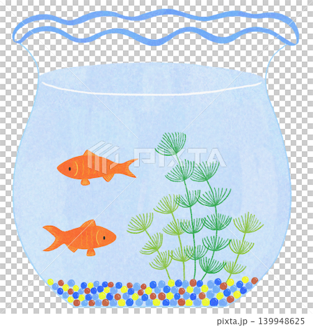 金魚鉢の中を泳ぐ金魚のイラスト 金魚鉢の中を泳ぐ金魚のイラスト 139948625