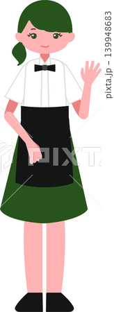 カフェ店員　全身イラスト　女性 139948683