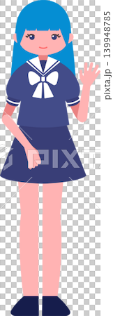 學生,全身插畫,女性 學生,全身插畫,女性 139948785