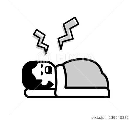 いびきをかいて眠る男性のアイコンイラスト 139948885