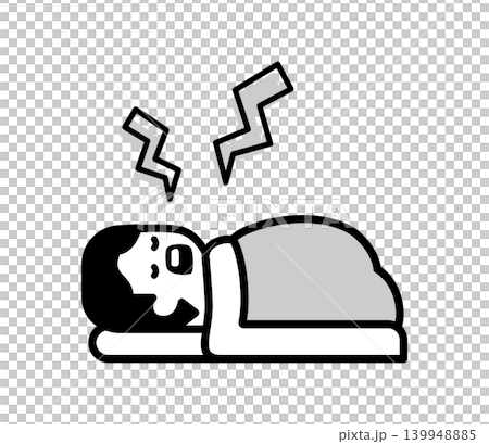 いびきをかいて眠る男性のアイコンイラスト 139948885