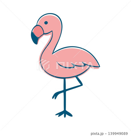 Pink Flamingo Doodle Drawing Clipart Art 139949089