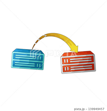 Illustration of Data Transfer Between Servers Illustration of Data Transfer Between Servers 139949457