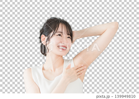 脱毛,デオドラントイメージの笑顔のアジア人女性 脱毛,デオドラントイメージの笑顔のアジア人女性 139949810