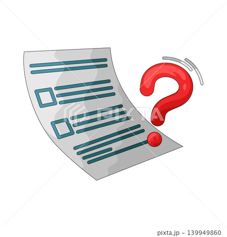 Illustration of Survey Document with Question Mark 139949860