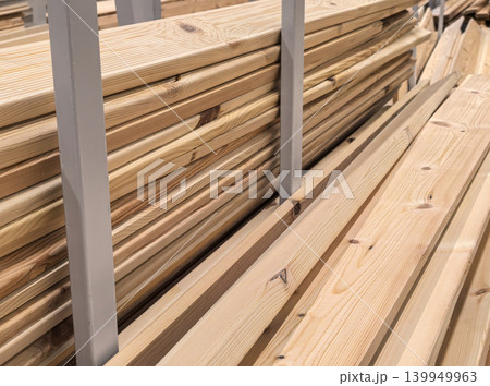 Wooden Planks Stored in Warehouse Industrial Rack Wooden Planks Stored in Warehouse Industrial Rack 139949963