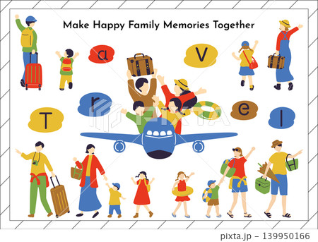 夏の旅行を楽しむ家族 139950166