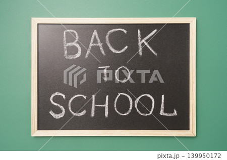 Back to school text chalkboard education Back to school text chalkboard education 139950172