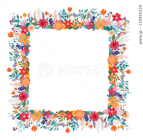 Wildflower Flower Border Wild Flowers Floral Frame 139950328
