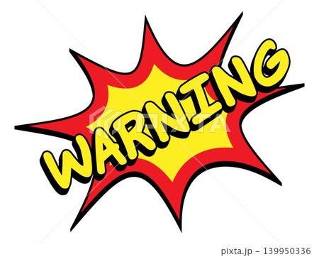 WARNING Comic Book Pop Art Starburst Graphic 139950336