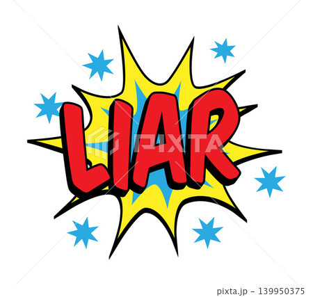 LIAR Comic Book Pop Art Starburst Badge Graphic LIAR Comic Book Pop Art Starburst Badge Graphic 139950375