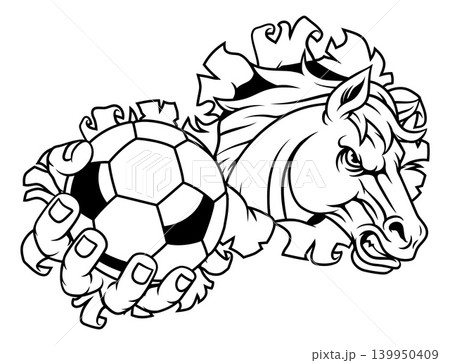 Horse Mustang Soccer Football Sports Team Mascot Horse Mustang Soccer Football Sports Team Mascot 139950409