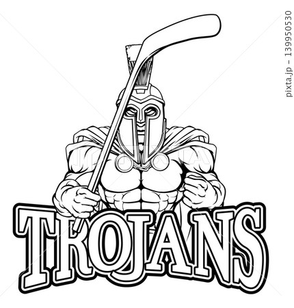 Trojan Man Ice Hockey Sports Team Mascot Trojan Man Ice Hockey Sports Team Mascot 139950530