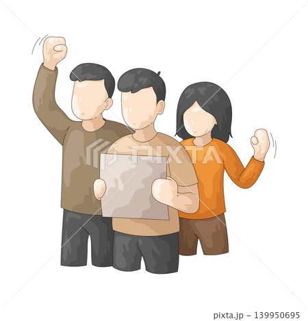 Illustration of Protest Crowd Illustration of Protest Crowd 139950695