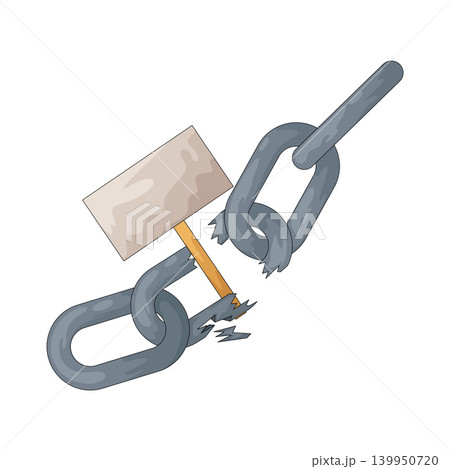 Illustration of Protest Broken Chain 139950720