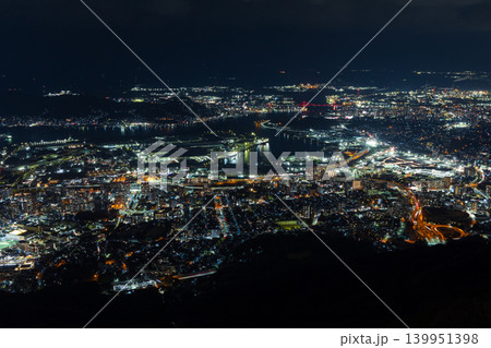 冬の福岡県北九州市　新日本三大夜景　皿倉山展望台 139951398