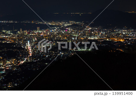 冬の福岡県北九州市　新日本三大夜景　皿倉山展望台 139951400