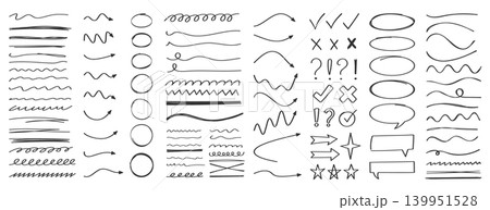 Hand Drawn Doodle Elements and Arrows Set Hand Drawn Doodle Elements and Arrows Set 139951528