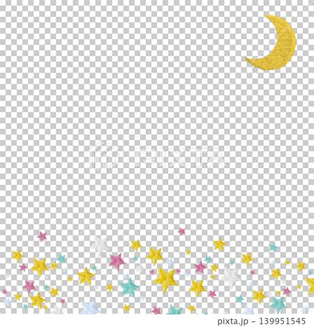 【粉彩流行明星與月亮邊框】手工刺繡插畫素材 【粉彩流行明星與月亮邊框】手工刺繡插畫素材 139951545
