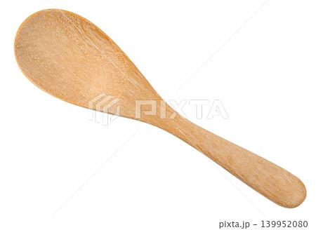 Single wooden rice spoon or paddle isolated. Handcrafted kitchen utensil made from natural wood with a smooth finish and visible grain. Ideal for organic cooking and food serving. Single wooden rice spoon or paddle isolated. Handcrafted kitchen utensil made from natural wood with a smooth finish and visible grain. Ideal for organic cooking and food serving. 139952080
