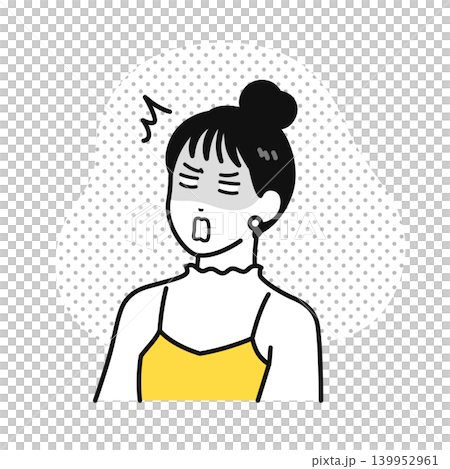 放心状態のまとめ髪の若い女性のシンプルなベクターイラスト素材 放心状態のまとめ髪の若い女性のシンプルなベクターイラスト素材 139952961