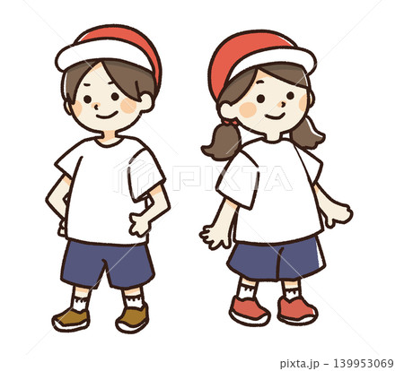 体操服の小学生男の子と女の子 体操服の小学生男の子と女の子 139953069