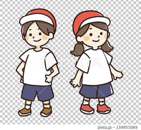 体操服の小学生男の子と女の子 体操服の小学生男の子と女の子 139953069