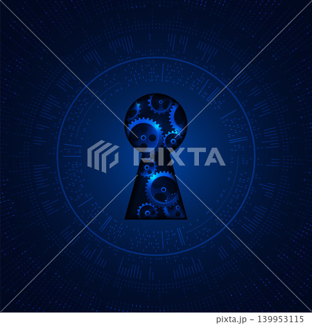 Abstract circuit technology background with digital data connection system and computer electronic design. keyhole abstract futuristic technology. Vector design. 139953115