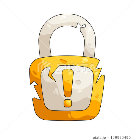 Illustration of Broken Padlock 139953490