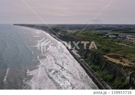 千葉県銚子市・屏風ヶ浦の断崖海岸風景 139953716