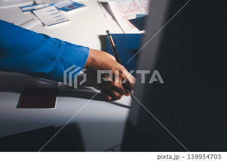 UXUI design brainstorming session with sketches and digital tools 139954703