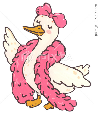 Silly goose birthday illustration set, cute coquette goose character with bow, party hat, present gift, whimsical cartoon duck collection, playful hand-drawn nursery invitation decor Silly goose birthday illustration set, cute coquette goose character with bow, party hat, present gift, whimsical cartoon duck collection, playful hand-drawn nursery invitation decor 139954826