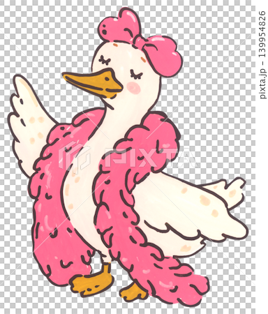 Silly goose birthday illustration set, cute coquette goose character with bow, party hat, present gift, whimsical cartoon duck collection, playful hand-drawn nursery invitation decor Silly goose birthday illustration set, cute coquette goose character with bow, party hat, present gift, whimsical cartoon duck collection, playful hand-drawn nursery invitation decor 139954826