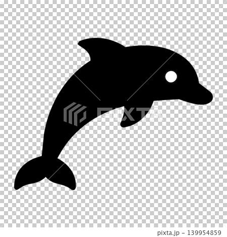 夏の海のイルカのアイコンイラスト 139954859