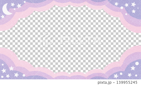 Cute frames resembling pink clouds and the night sky. 139955245