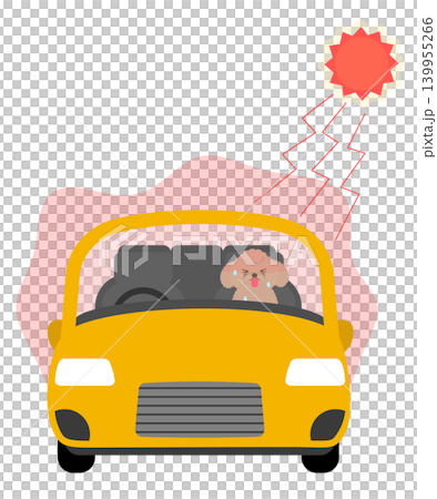 一隻玩具貴賓犬被留在烈日下的車裡,導致中暑。 一隻玩具貴賓犬被留在烈日下的車裡,導致中暑。 139955266