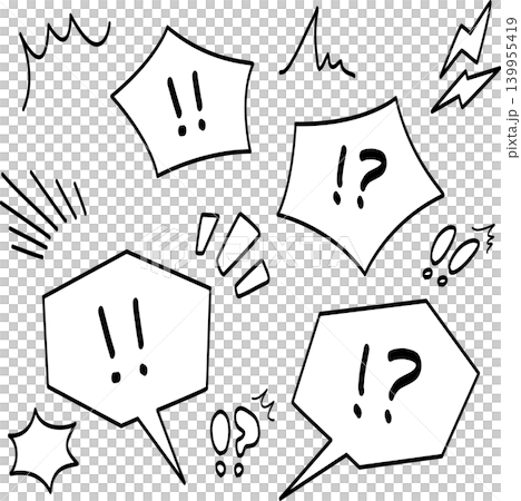 びっくり　リアクション　手描きセット 139955419