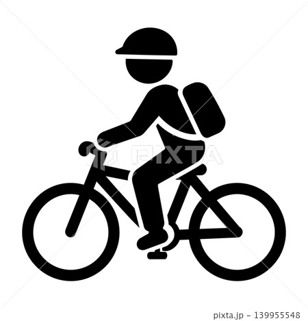 自転車に乗る大人のアイコンイラスト 自転車に乗る大人のアイコンイラスト 139955548