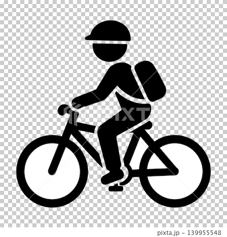 自転車に乗る大人のアイコンイラスト 自転車に乗る大人のアイコンイラスト 139955548