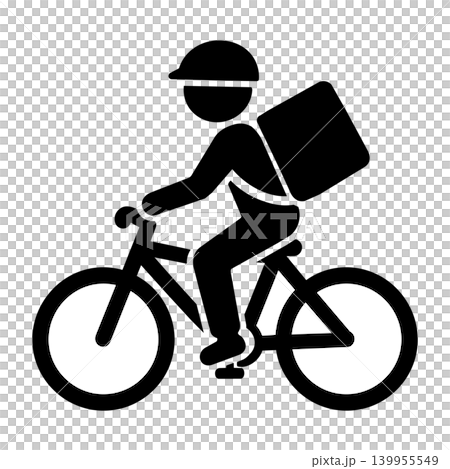 自転車で配達する大人のアイコンイラスト 139955549