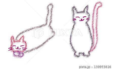 のんびり猫さん 手描きイラスト、壁紙素材 (透過素材/PNG) のんびり猫さん 手描きイラスト、壁紙素材 (透過素材/PNG) 139955616